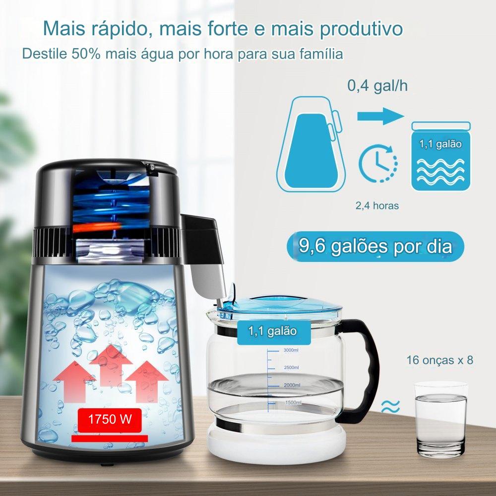 Máquina de Destilação de Água (4L Profissional)