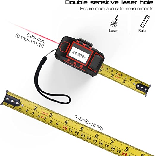 Medidor de distância a laser, trena a laser digital 2 em 1