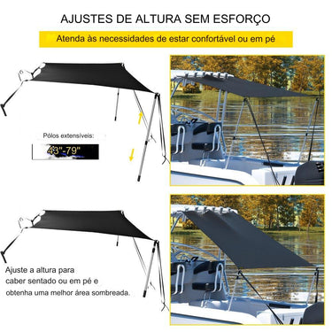 Toldo Bimini para Barco (1.83x2.13m Azul)