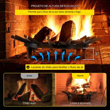 Grelha de Fogo Redonda em Ferro Fundido com Padrão Ondulado - 32 Polegadas