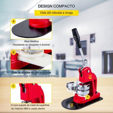 Prensa de Botões 75mm - 500 Unidades