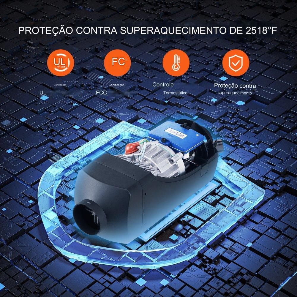 Aquecedor de Ar Diesel 8 kW 12V com Controle Remoto