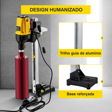 Maquina carotes caroteadora 4450W 255MM furar betao abrir buracos lage