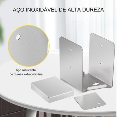 Base Poste Ajustável  6x6 Inox