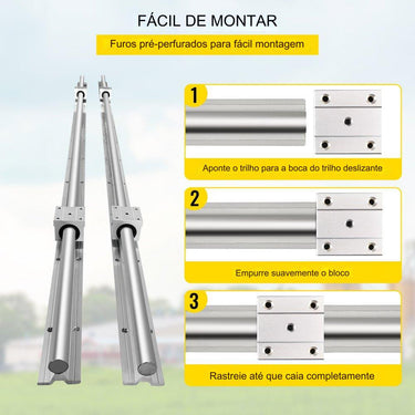 Guia Linear 2x SBR20 1800mm - Conjunto CNC