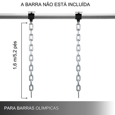 Corrente de levantamento de peso auxiliar  16 kg de Prata Treinamento de Força