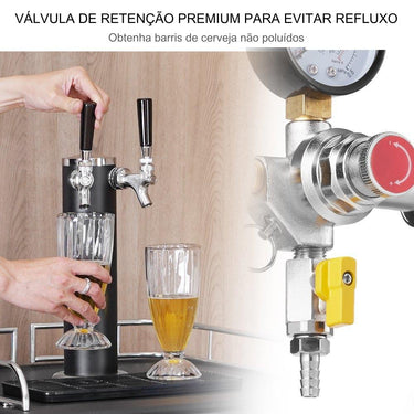 Regulador de CO2 com Válvula de Retenção