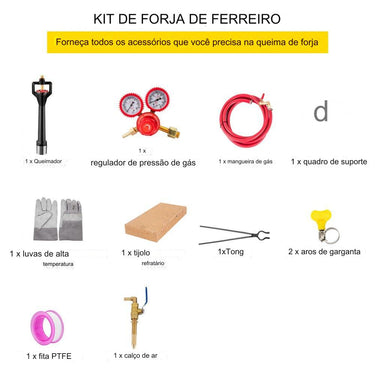 Forno a Gás de 1350°C para Forja com 9L