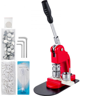 Máquina de prensa de crachá  32 mm, fabricante de botões 1000 peças, fabricante de banheiros com tamanho básico de 16 x 29 cm, máquina de pressionar a máquina com uma alça amigável, para a produção de emblemas, botões