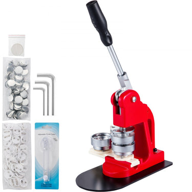 Máquina de prensa de crachá  58 mm, fabricante de botões 500 peças, fabricante de banheiros com tamanho básico de 16 x 29 cm, máquina de pressionar a máquina com uma alça amigável, para a produção de emblemas, botões