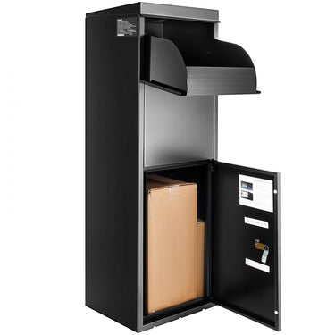 Caixa de Correio para Encomendas 35,5 x 29,5 x 105,5 cm Caixa de Encomendas em Aço Capacidade de 50 kg Caixa de Correio XXL com Fechadura de Senha e Dobradiça Interna.