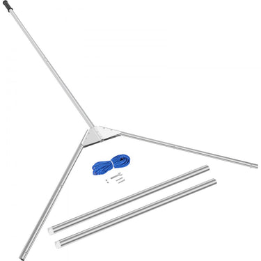 Área de corte de 75cm de 75cm de vevor Lawnal 50cm Rake de alumínio em forma de V em forma de V para lagoa com corda de 10m (alcance de 10m), ideal para remover ervas daninhas em lagos e lagoas de praias