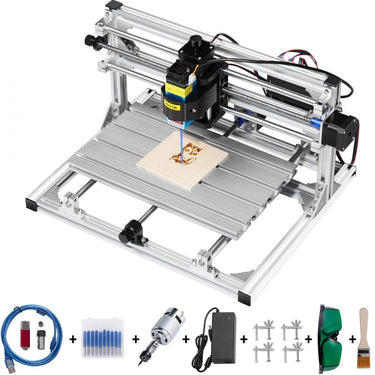 Kit de Roteador CNC de 3 Eixos 3018 com Laser 5500mW