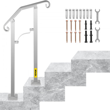 Handrail para 1 a 2 etapas de inserir trilho de grade de alia de escada de escada de 120 kg altura de trilhos de capacidade de carga ajustável à prova de ferrugem e corrosão -resistente à varanda do hotel de jardim da casa