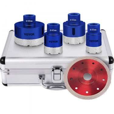 DIAMEIRO DIAMENTO SAW SAWS 35/40/50/68 mm Diâmetro, serras de 4 PCs Conjunto de diamante com altura do segmento de 15 mm e comprimento de 60 mm para perfurar materiais duros, como cerâmica, mármore, alvenaria