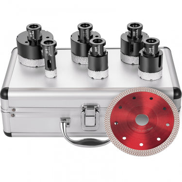 DIAMEIRO SAW SAWS 20/40/50/55/68MM Diâmetro, serra de orifício de 6x conjunto de diamante com altura de 15 mm de segmento e comprimento de 60 mm para perfurar materiais duros, como cerâmica, mármore, alvenaria