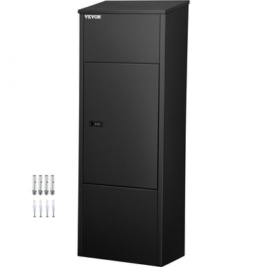 Vemor Packet Brief From do Stell Stell Cass 38x23x105cm Caixa de correio com uma caixa de pacote preto Caixa de posta