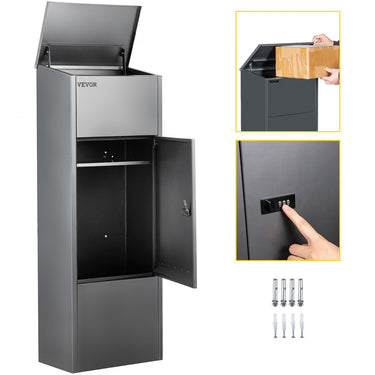 Caixa de Correio para Pacotes Cinza 38x23x105cm