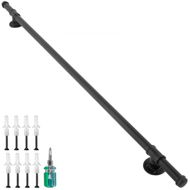 Corrimãos de vevor para escadas externas Handrail de ferro forjado de 150 cm de corrimão de entrada de aço inoxidável de aço inoxidável bem preto