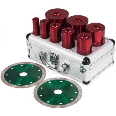 10 Tlg. Coroa de perfuração profissional de diamante para granito porcelana Telas de grés M14