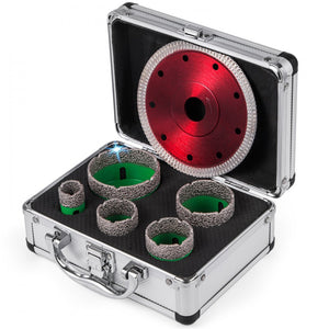 5 PCs Diamond Hole Hole Set Drill Drill Core Bits M14 22/35/40/65 mm + lâmina de serra