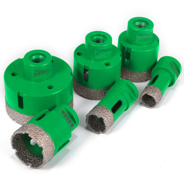 diamant locasage 20, 40, 50, 68 mm, fios de perfuração de telha serra M14 Thread, broca de diamante 60 mm de perfuração, broca de vidro com 6 exercícios, caixa de ferramentas, dispositivo de soldagem de papel alumínio para ladrilhos, granito