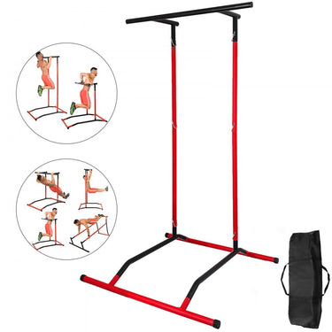 Estação de Treino com Suporte para Exercícios (Preto + Vermelho)