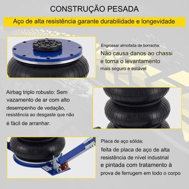 Macaco Pneumático de 5 Toneladas Ajustável