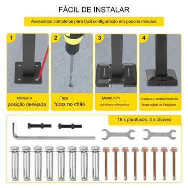 Corrimão de Ferro Forjado para 2 ou 3 Degraus