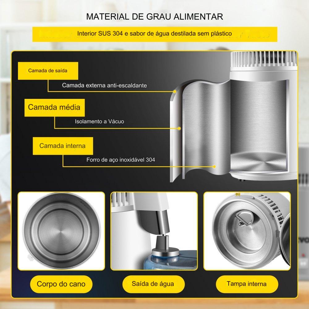 Destilador Água 4L Filtro