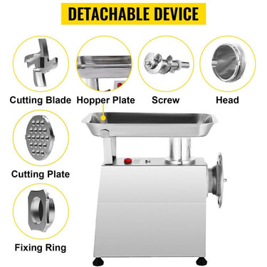 Moedor de Carne Elétrico: 250kg/h Aço Inoxidável
