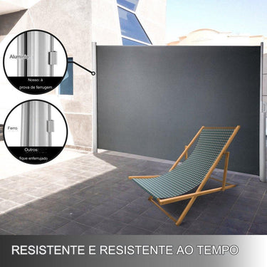 Toldo de Proteção para Terraço 160x300cm Preto