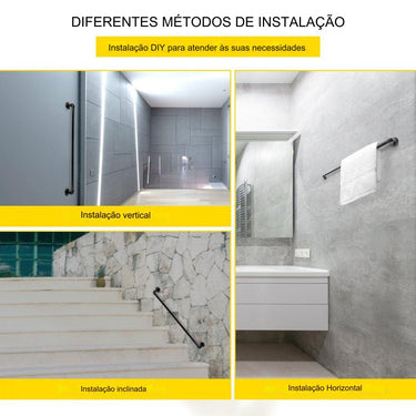 Corrimão Retrô de Tubulação d'Água Meiabrigo de Aço Carbono Fosco 9