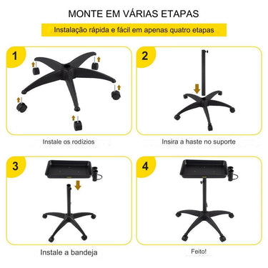 Carrinho de Laboratório Ajustável 66-110cm