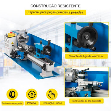 Torno de Metal (550W 7x14 Polegadas)