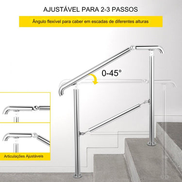 Corrimão de Escada de Aço Inoxidável Ajustável