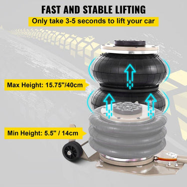 Macaco Pneumático com Longo Braço  - Pintura a Pó 3 Toneladas