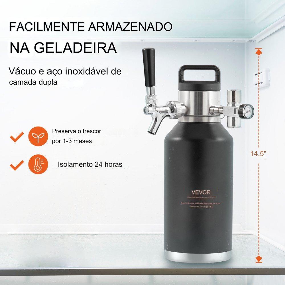 Mini Barril de Cerveja com Sistema de Pressão (1.89L)