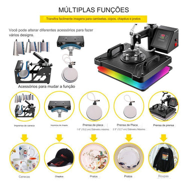 Prensa 8 em 1  - Transferência de Calor