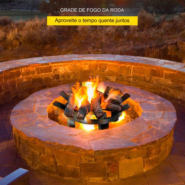 Grelha de Fogo Redonda em Ferro Fundido com Padrão Ondulado - 12 Polegadas