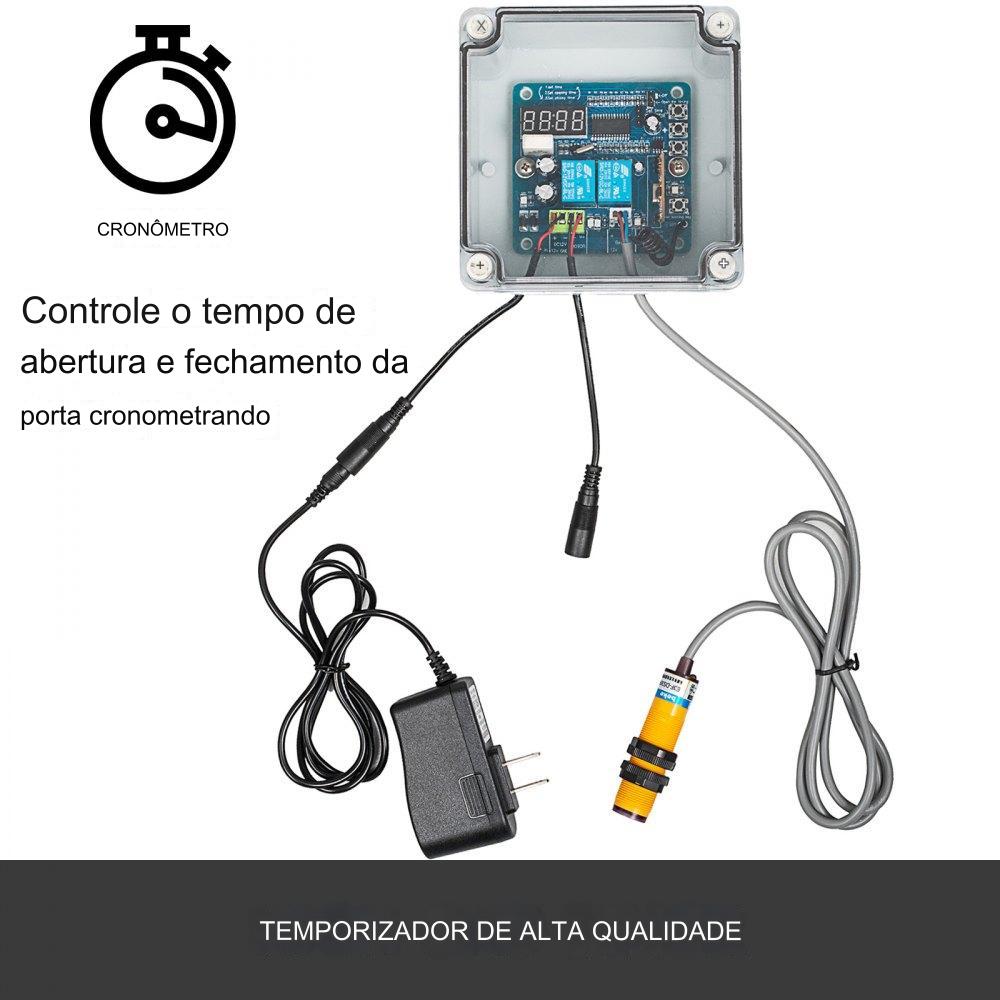 Abridor automático para galinheiro seleiro  aves com sensor de luz