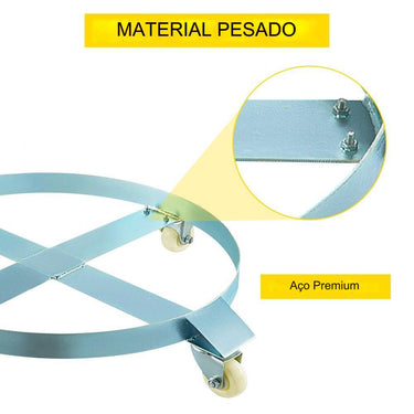 Carrinho Tambor 200L  4 Rodas