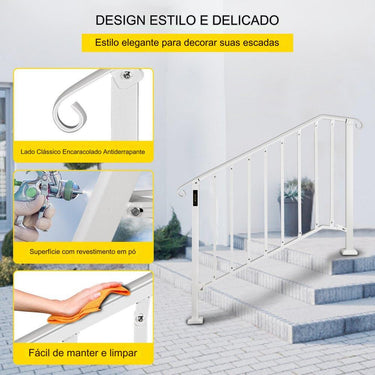 Corrimão ferro escadas 3-4 degraus externos