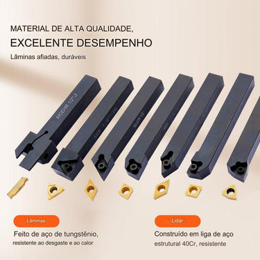 Conjunto de Ferramentas de Carboneto Indexáveis (1/2" 7 Peças)