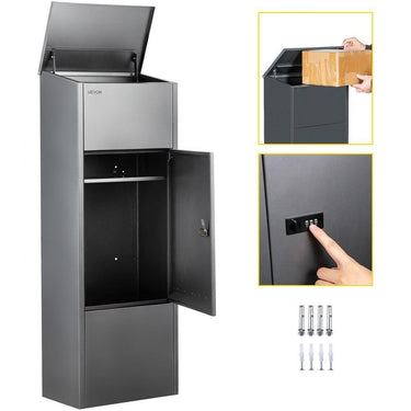 Caixa de Correio para Pacotes Cinza 38x23x105cm