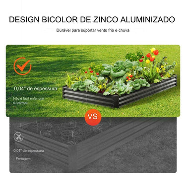 Canteiro Elevado de Metal  (240x120x28cm)