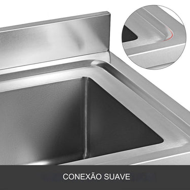 Pia de Cozinha 100x60cm 1 Cuba Esquerda