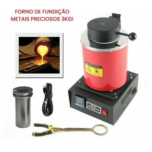 Forno de fundição metais preciosos 3KG!