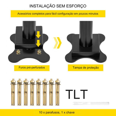 Corrimão de escada exterior preto