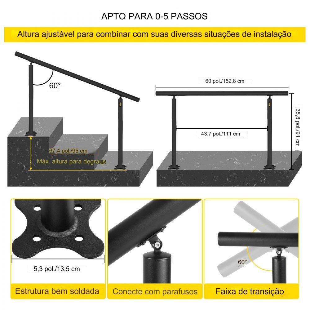 Corrimão Ajustável - 0.5 Stufen - 75 kg de Capacidade